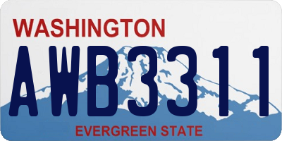 WA license plate AWB3311