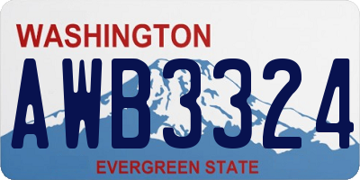 WA license plate AWB3324