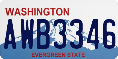 WA license plate AWB3346