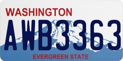 WA license plate AWB3363