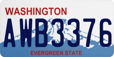 WA license plate AWB3376