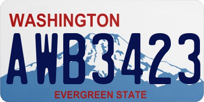 WA license plate AWB3423