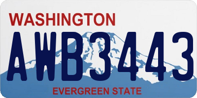 WA license plate AWB3443