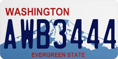 WA license plate AWB3444