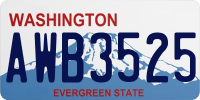 WA license plate AWB3525