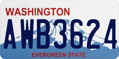WA license plate AWB3624