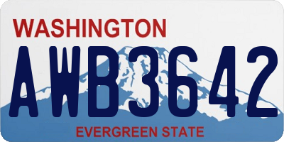 WA license plate AWB3642