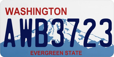 WA license plate AWB3723