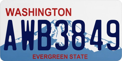 WA license plate AWB3849