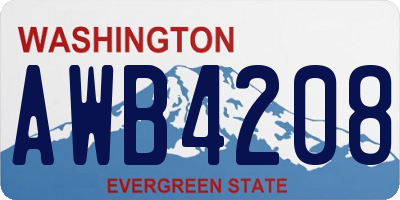 WA license plate AWB4208
