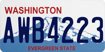 WA license plate AWB4223