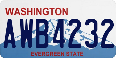 WA license plate AWB4232