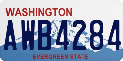WA license plate AWB4284