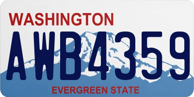 WA license plate AWB4359
