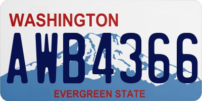 WA license plate AWB4366