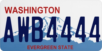 WA license plate AWB4444