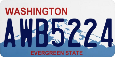 WA license plate AWB5224