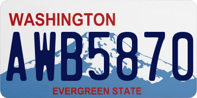 WA license plate AWB5870