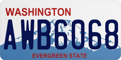 WA license plate AWB6068
