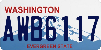 WA license plate AWB6117