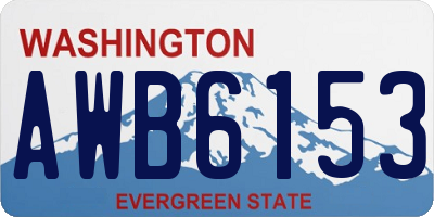 WA license plate AWB6153