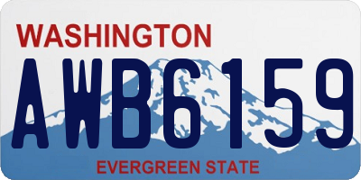 WA license plate AWB6159
