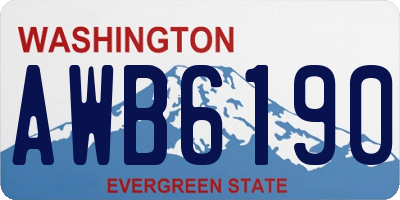 WA license plate AWB6190