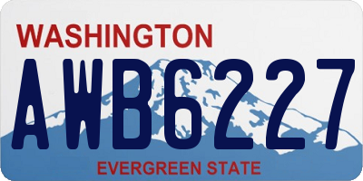 WA license plate AWB6227