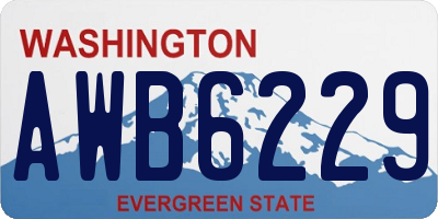 WA license plate AWB6229