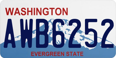 WA license plate AWB6252