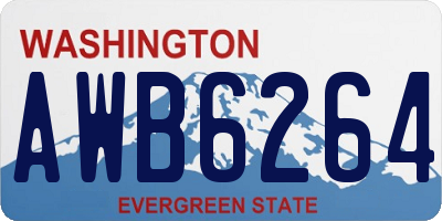 WA license plate AWB6264