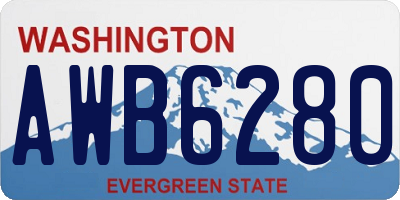 WA license plate AWB6280