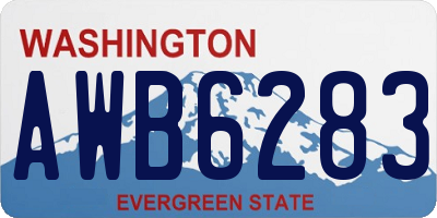 WA license plate AWB6283