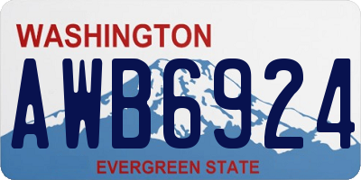 WA license plate AWB6924