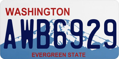 WA license plate AWB6929