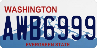 WA license plate AWB6999