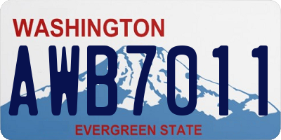 WA license plate AWB7011