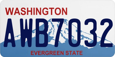 WA license plate AWB7032