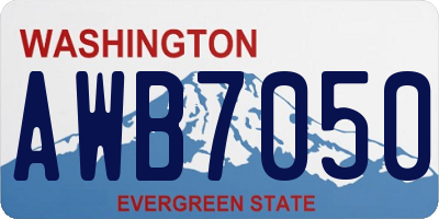WA license plate AWB7050