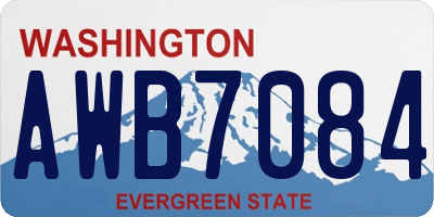 WA license plate AWB7084