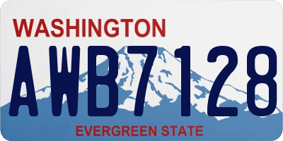 WA license plate AWB7128