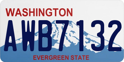 WA license plate AWB7132