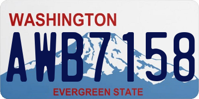 WA license plate AWB7158