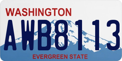 WA license plate AWB8113