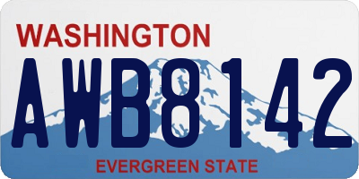 WA license plate AWB8142