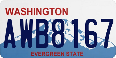 WA license plate AWB8167