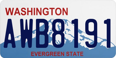 WA license plate AWB8191