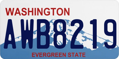 WA license plate AWB8219