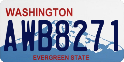WA license plate AWB8271