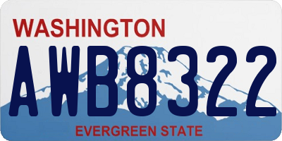 WA license plate AWB8322